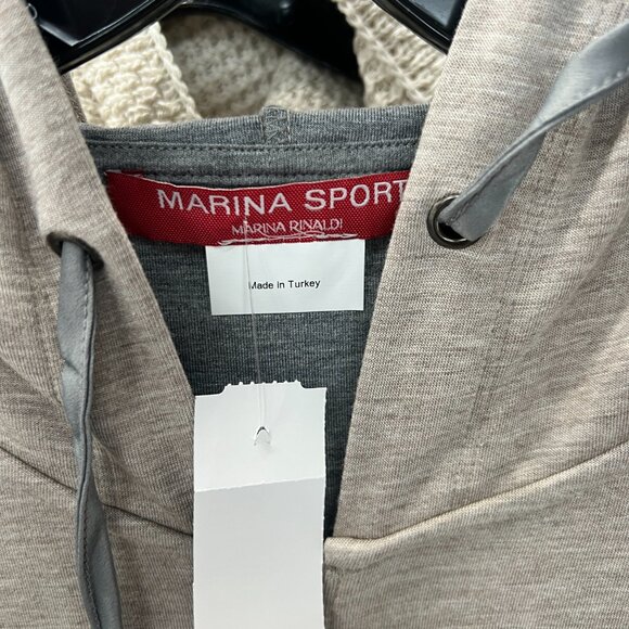 Marina Sport Heathered Gray Beige Jersey Zip Hoodie size Large/XL - Picture 7 of 8